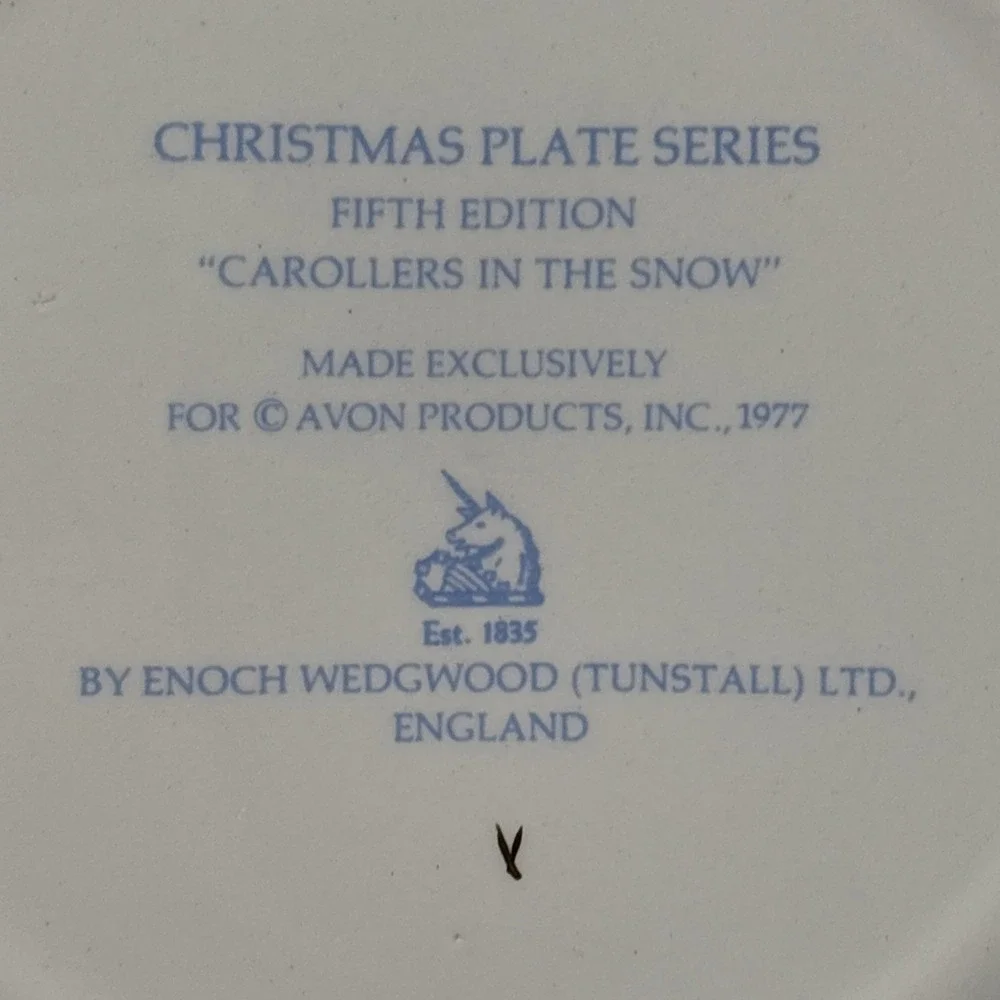 VTG Avon Christmas Plate 1977 